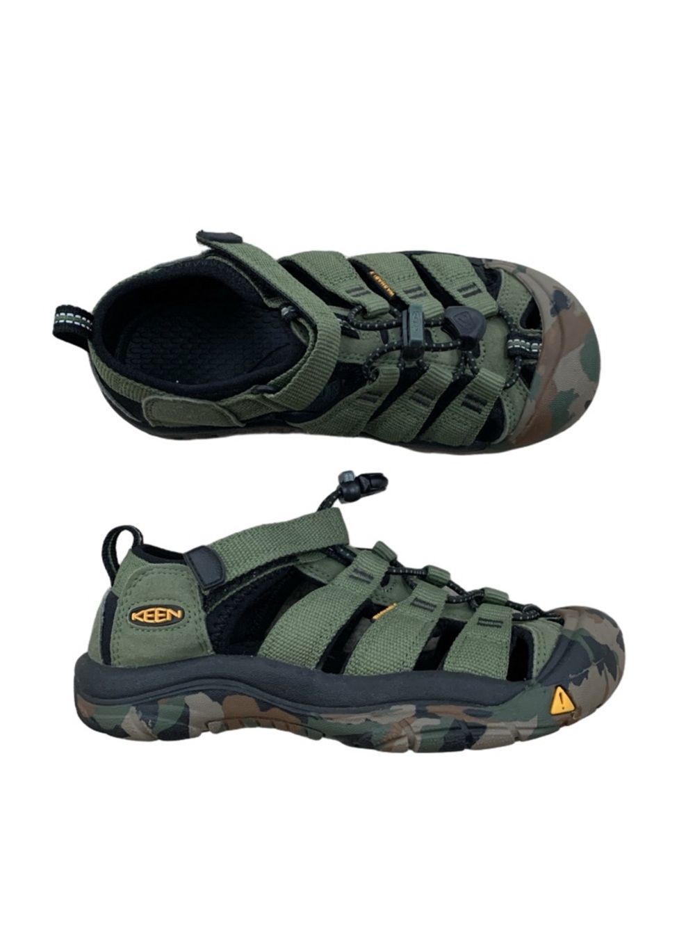 Keen Big Kid Size 2 Newport H2 Water Hiking Sandals Shoes in Olive Green Camo